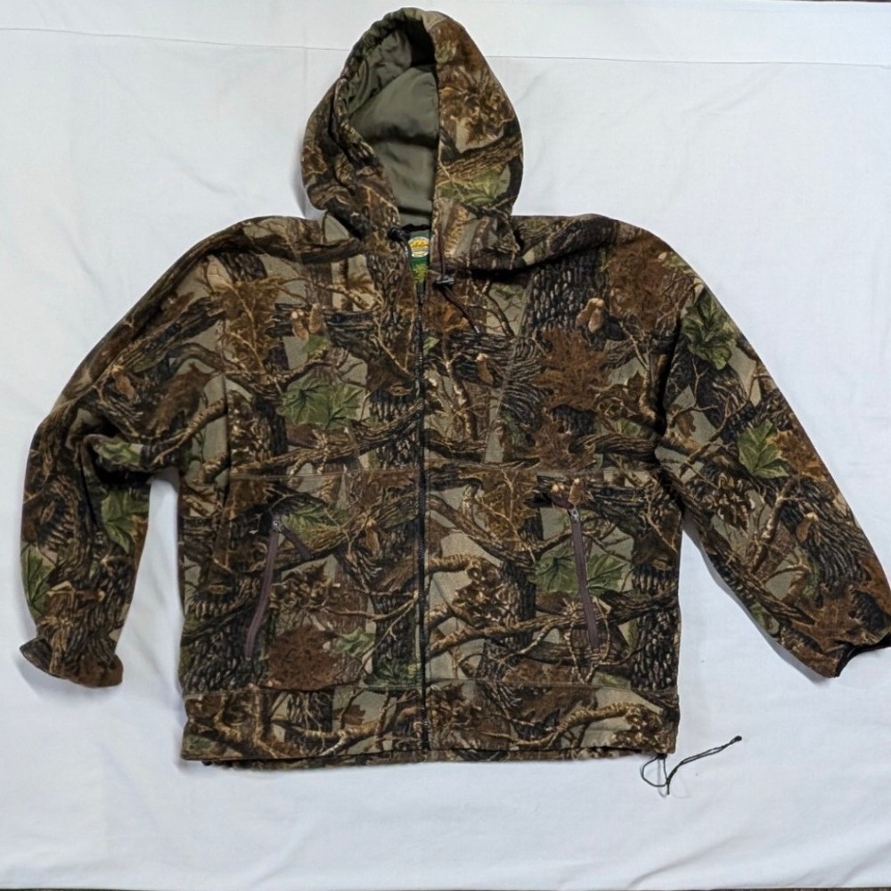 Cabela's Men's XL Real Tree Camo Fleece Full Zip Hoodie Jacket